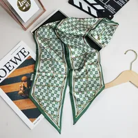 Wind Explosion Oblique Ribbon  OL Imitation Silk Plaid Long Scarf Scarf Factory Wholesale sku image 14