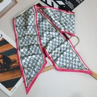 Wind Explosion Oblique Ribbon  OL Imitation Silk Plaid Long Scarf Scarf Factory Wholesale sku image 15