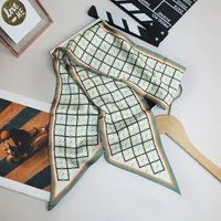 Wind Explosion Oblique Ribbon  OL Imitation Silk Plaid Long Scarf Scarf Factory Wholesale sku image 18