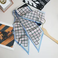 Wind Explosion Oblique Ribbon  OL Imitation Silk Plaid Long Scarf Scarf Factory Wholesale sku image 19