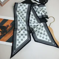 Wind Explosion Oblique Ribbon  OL Imitation Silk Plaid Long Scarf Scarf Factory Wholesale sku image 21