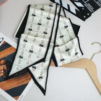 Wind Explosion Oblique Ribbon  OL Imitation Silk Plaid Long Scarf Scarf Factory Wholesale sku image 22