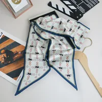 Wind Explosion Oblique Ribbon  OL Imitation Silk Plaid Long Scarf Scarf Factory Wholesale sku image 24