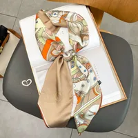 Wind Explosion Oblique Ribbon  OL Imitation Silk Plaid Long Scarf Scarf Factory Wholesale sku image 33