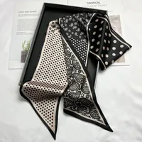 Wind Explosion Oblique Ribbon  OL Imitation Silk Plaid Long Scarf Scarf Factory Wholesale sku image 39