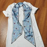 Wind Explosion Oblique Ribbon  OL Imitation Silk Plaid Long Scarf Scarf Factory Wholesale sku image 42