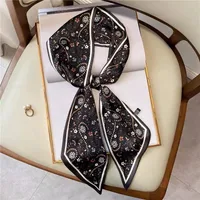 Wind Explosion Oblique Ribbon  OL Imitation Silk Plaid Long Scarf Scarf Factory Wholesale sku image 45