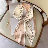 Wind Explosion Oblique Ribbon  OL Imitation Silk Plaid Long Scarf Scarf Factory Wholesale sku image 47