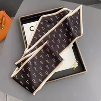 Wind Explosion Oblique Ribbon  OL Imitation Silk Plaid Long Scarf Scarf Factory Wholesale sku image 56