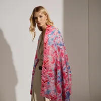 Soft Thin Cotton Linen Gold Silk Multi-color Flower Two-head Short Beard Scarf Spring And Summer Beach Skirt Printed Shawl Women main image 1