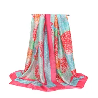 Spring And Summer   Colorful V-neck Long Dress Vacation Beach Dress   Women's Silk Scarf main image 1