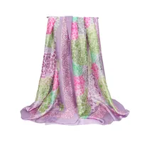 Spring And Summer   Colorful V-neck Long Dress Vacation Beach Dress   Women's Silk Scarf main image 4