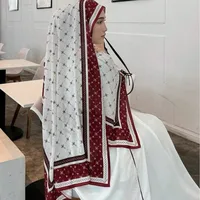 New High-grade Printed Satin Chiffon Scarf Malaysia Scarf Long Scarf Middle East Dubai Turban main image 2
