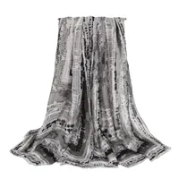 Hot-mined Satin Gold Silk Scarf Women's Long Strip Shawl Scarf Beach Clothes Factory Foreign Trade Supply main image 5