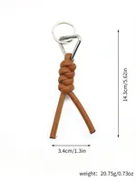 1 Piece All Seasons Pu Leather Solid Color Keychain main image 2