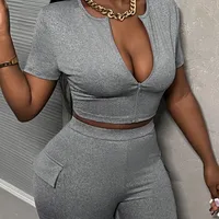 Casual Daily Date Women's Elegant Sexy Simple Style Solid Color Spandex Polyester Zipper Shorts Co-ord Set Shorts Sets main image 4