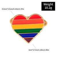 Cute Rainbow Red Heart Alloy Napkin Ring 1 Piece main image 2
