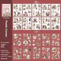 Book Human Plant School Graduation PET Paper Cute Vintage Style Handmade Stickers sku image 2