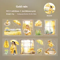 1 Piece Human Animal Plant School Graduation PET Retro Sweet Pastoral Adhesive Tape Stickers sku image 2