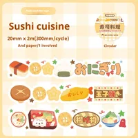 1 Piece Cartoon Food School Graduation Washi Cartoon Style Cute Sweet Washi Tape sku image 3