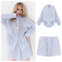 Casual Holiday Street Women's European And American Wind Streetwear Stripe Polyester Shorts Co-ord Set Shorts Sets main image 1
