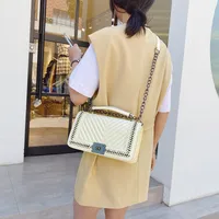 Women's Pu Leather Geometric Streetwear Square Magnetic Buckle Flip Cover Shoulder Bag main image 4