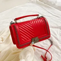 Women's Pu Leather Geometric Streetwear Square Magnetic Buckle Flip Cover Shoulder Bag main image 2