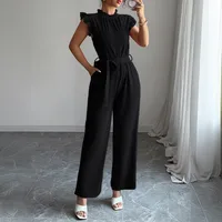Women's Daily Casual Solid Color Jumpsuits Belt Jumpsuits sku image 8