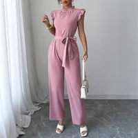 Women's Daily Casual Solid Color Jumpsuits Belt Jumpsuits sku image 4