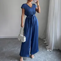 Women's Daily Casual Solid Color Jumpsuits Belt Jumpsuits main image 1