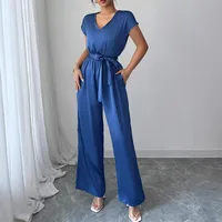 Women's Daily Casual Solid Color Jumpsuits Belt Jumpsuits main image 3