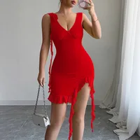 Women's Sheath Dress Elegant Strap Pleated Sleeveless Flower Above Knee Holiday main image 2