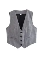 Women's Sleeveless Blazers Simple Style Classic Style Solid Color sku image 7