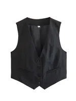 Women's Sleeveless Blazers Simple Style Classic Style Solid Color sku image 21