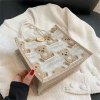 Little Bear Linen Handbag Women's Going Out Handbag  Internet Celebrity Ins New Style Small Satchel Fashionable Shoulder Bag For Students main image 4