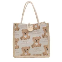 Little Bear Linen Handbag Women's Going Out Handbag  Internet Celebrity Ins New Style Small Satchel Fashionable Shoulder Bag For Students main image 5