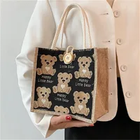 Little Bear Linen Handbag Women's Going Out Handbag  Internet Celebrity Ins New Style Small Satchel Fashionable Shoulder Bag For Students main image 2