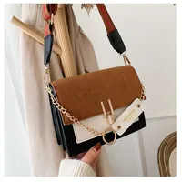 Wholesale Autumn And Winter Internet Celebrity Ins Bag For Women  New New Style Single Shoulder Crossbody Fashion Frosted Contrast Color Small Square Bag sku image 4