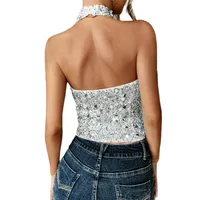 Women's Vest Tank Tops Sequins Casual Sexy Solid Color main image 5