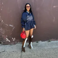 Women's Hoodie Long Sleeve Hoodies & Sweatshirts Casual Vocabulary Words/Name Number main image 3