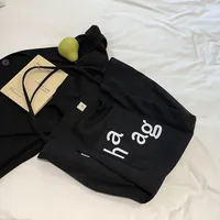 Letter Printed Canvas Women's Tote Bag Literary Style Large Capacity Student Schoolbag 2024 New Fashion Shoulder Bag sku image 2