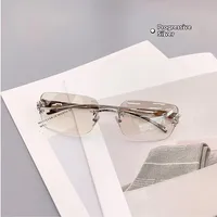 Elegant Basic Solid Color Pc Square Frameless Glasses sku image 3