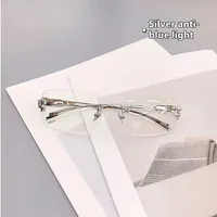 Elegant Basic Solid Color Pc Square Frameless Glasses sku image 1