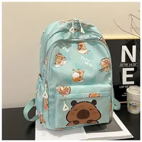 Cartoon Capybara Casual Holiday School Backpack Women's Backpack sku image 1