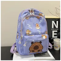 Cartoon Capybara Casual Holiday School Backpack Women's Backpack sku image 3
