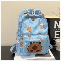 Cartoon Capybara Casual Holiday School Backpack Women's Backpack sku image 4