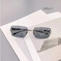Elegant Basic Solid Color Pc Square Frameless Glasses sku image 5