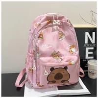 Cartoon Capybara Casual Holiday School Backpack Women's Backpack sku image 5