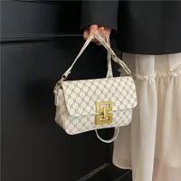 Women's Pu Leather Plaid Streetwear Square Flip Cover Shoulder Bag sku image 1