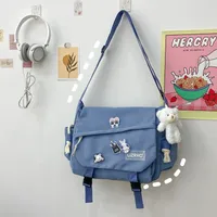 Ins Style Large Capacity Shoulder Bag Men's New Harajuku Retro Workwear Messenger Bag Girl Students' Crossbody Bag sku image 9